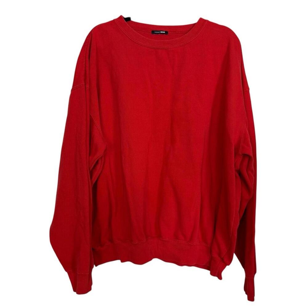 Fashion Nova l Red Crewneck Sweatshirt 1X